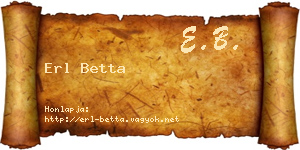 Erl Betta névjegykártya